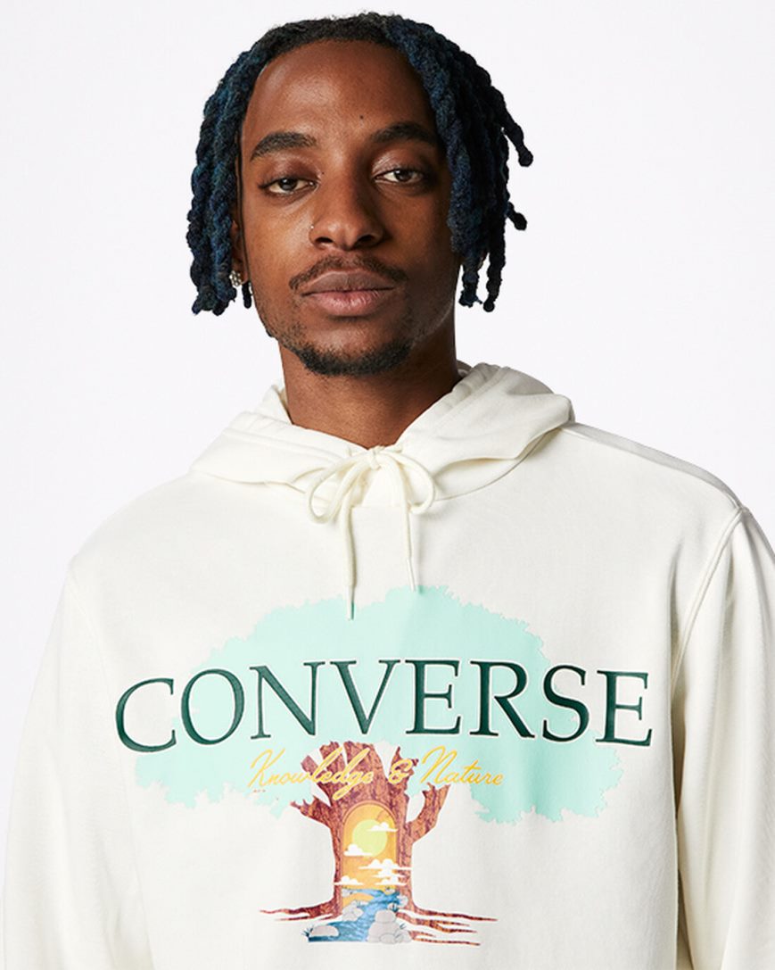 Mikiny S Kapucňou Converse Tree of Life Pullover Panske Béžové | SK CKLSD3